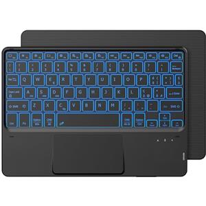 CACOE Tastiera Bluetooth Senza Fili Ultra Sottile con Multi Touch Integrato Touch Pad con Android IOS e Windows, 7 Colori Retroilluminate, Tastiera Senza Fili, Layout Italiano, Nera
