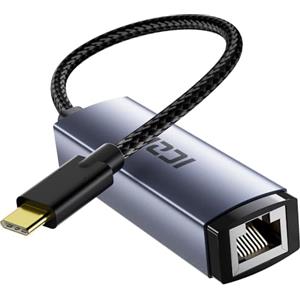 ICZI USB C to Ethernet Adapter Gigabit 1000Mbps Aluminum Ethernet, Plug and Play Thunderbolt 4/3 to RJ45 LAN Network Adapter for iPhone 15 MacBook iPad Pro Surface Chromebook Dell XPS etc