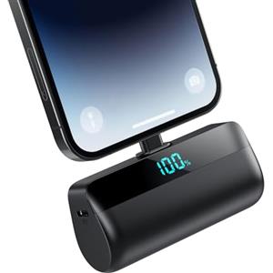 Feob Mini Power Bank 5200mAh per iPhone, Ultra Compatto Powerbank 20W PD Ricarica Rapida Caricatore Portatile Batteria Esterna con Display LED Compatibile con iPhone 14/14 Pro Max/13/12/11/XR/X/8/7/6 ecc
