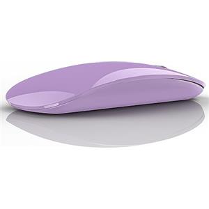 Uiosmuph U58 - Mouse senza fili, 2,4 G, silenzioso, ultra portatile, mouse ottico con USB Nano e ricevitore di tipo C per PC/tablet/computer, viola