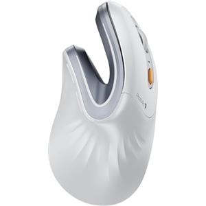 ProtoArc Mouse Ergonomico, EM11 NL Mouse Verticale Senza Fili Mouses Ottico Ricaricabile con 3 Porte Dispositivi (2*Bluetooth &USB), 3 DPI Regolabili per Computer, iPad, Mac, Windows - Bianco