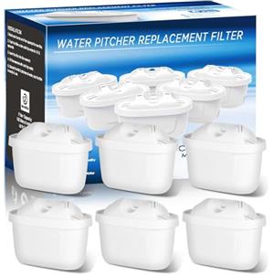 QOEOTUY Cartucce Filtranti Per Acqua： 6 pezzi di ricambio per Cartucce Filtranti Brita Maxtra + Compatibili con Caraffe Marella e Brita - Filtro a Carbone Attivo