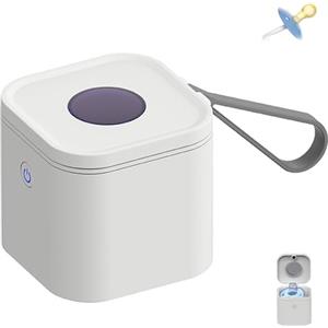 AXVRAV Ciuccio portatile, sterilizzatore, 70 x utilizzo per carica, sterilizzatore per biberon, scatola di sterilizzazione UV per ciuccio, sterilizzazione al 99,99% in 3 minuti, scomparto interno grigio