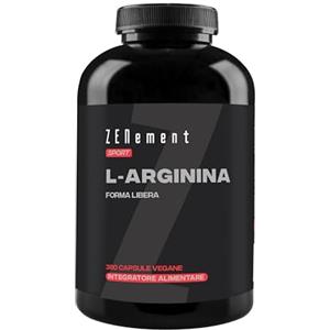 Zenement L-Arginina, 700 mg per capsula, 360 Capsule | Forma libera | Vasodilatatore, Promuove la Prestazione Atletica e lo Sviluppo Muscolare | Vegano, Senza Additivi, Senza Glutine | Zenement
