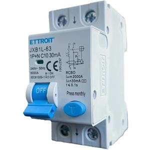 IXTRIMA Interruttore Magnetotermico Differenziale 1P+N 10A 30mA 220V-6KA 2 moduli 30mA per Guida DIN - Protezione Circuiti e Sicurezza Impianti