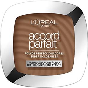 L'Oreal Paris L'Oréal Paris Cipria Uniformante e Fissante, Per Tutti i Tipi di Pelle, Pelle Setosa e Risultato Naturale, Arricchita con Pigmenti Minerali e Acido Ialuronico, Accord Parfait, 8.5D Caramel/Toffee