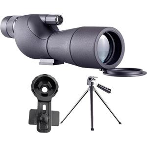 Machify Telescopio monoculare 20-75X60, cannocchiale ad alta definizione con treppiede, adattatore per smartphone, prisma Bak4, portatile, per esterni