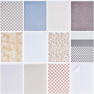 BENECREAT 12 Carta Da Parati A Colori In Miniatura per Casa Delle Bambole, Adesivi Murali In PVC Testurizzato Autoadesivi Da 28.5x21cm per Decorazioni Fai Da Te per Case Delle Bambole In Scala 1/12