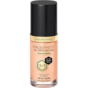 Max Factor, Fondotinta Facefinity All Day Flawless - Correttore, Fondotinta liquido e primer viso 3-in-1, Formula vegan, Copertura modulabile, Tenuta fino a 30 ore, SPF20 - N45 Warm Almond, 30 ml