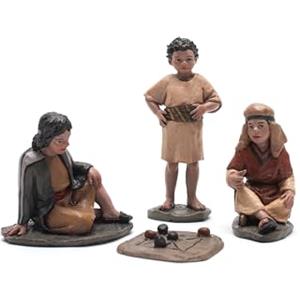 Triciclo Editores Bambini che Giocano | 3 Pezzi | Set di Statuine Decorative | Figure misteriose |Figure del presepe |Serie 11 cm| Progettato da José Luis Mayo Decorazione natalizia |Nascita