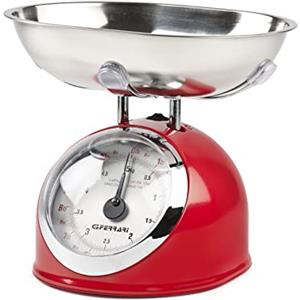G3 Ferrari G20003 Bilancia Meccanica da Cucina Aska, 25 g / 5 kg, Metallo, Rosso