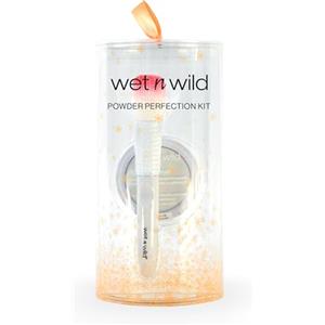 Wet n Wild Powder Perfection Kit, Set di Makeup con Cipria Fissante e Pennellino, Cipria Viso di Lunga Durata, Arricchita con Acido Ialuronico e Vitamina E, Pennello per Makeup con Setole Morbide