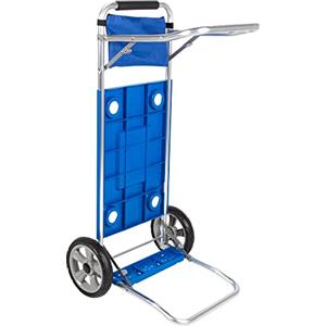 Aktive 62283 - Carrello da spiaggia pieghevole trasformabile in tavolo 2 in 1, Misure 50,5x45,5x104,5cm, Peso massimo 30kg, Custodia multiuso per spiaggia, campeggio, eventi