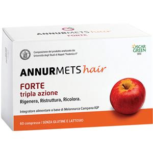 NGN HEALTHCARE-NEW GEN.NUT.Srl Annurmets Hair Forte - Integratore Alimentare a base di Mela Annurca - 60 Compresse