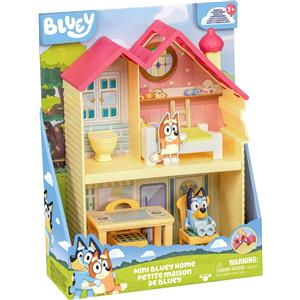 Rocco Giocattoli Bluey Mini Home - Playset Portatile con 3 Stanze, Mobili Rimovibili e Action Figure Inclusa