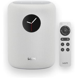 WiiM Sound altoparlante intelligente con display touch 1,8″, audio Hi-Res 24-bit/192 kHz, AI RoomFit™, 100 W, Wi-Fi 6E/Bluetooth 5.3, multi-room/stereo, telecomando incluso, Bianco