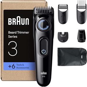 Braun Regolabarba Uomo Series 3, +6 Strumenti Di Styling, Lama Ultra Affilata, 50 Min Di Utilizzo, 40 Lunghezze, Rasoio Elettrico Barba, BT3565, Nero/Blu