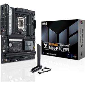 ASUS TUF GAMING B860-PLUS WIFI, Scheda Madre Intel ATX, 12+1+2+1 Fasi di Alimentazione, Slot DDR5, PCIe 5.0, 3 Slot M.2, WiFi 7, Ethernet Realtek 2.5 GB, DisplayPort, USB-C 20 Gbps, Nera