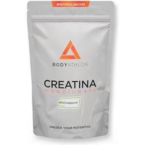 Bodyathlon Creatina Monoidrata Creapure® Polvere 500g- 100% Creatina Creapure- Per Allenamento- Aumenta massa muscolare, la forza e la resistenza- Senza Sapore- Fine e Solubile- Include Dosatore- Vegan