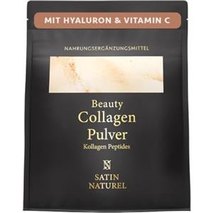 Satin Naturel Collagene in Polvere - Peptidi Idrolizzati Tipo 1 & 3 con Acido Ialuronico e Vitamina C - Collagene Bovino Alta Concentrazione, Senza Aroma, Per Bellezza di Pelle, Capelli e Unghie