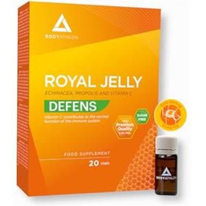 Bodyathlon- Pappa Reale Propoli, Echinacea Vitamina C- Echinacea difese immunitarie- Premium Quality- Royal Jelly flaconcini- Difese attive Senza Zucchero- Combatte fatica e stanchezza- 20 fiale