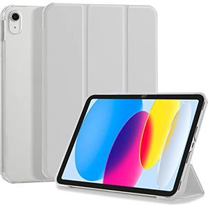 4UBonLife Custodia Per iPad 11ª Generazione A16 11 Pollici 2025, iPad 10ª Generazione10,9 Pollici 2022, Cover Protettiva Sottile e Leggera con Retro Rigido Traslucido Guscio Cover, Grigio Chiaro