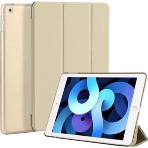 4UBonLife Custodia per iPad 6a /5a Generazione 9,7 Pollici 2018/2017, Cover Protettiva Rigida, Sottile e Leggera con Traslucida Posteriore Opaca Cover per iPad 5/6, Auto Sveglia/Sonno, Oro