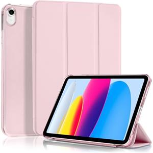 4UBonLife Custodia Per iPad 11ª Generazione A16 11 Pollici 2025, iPad 10ª Generazione10,9 Pollici 2022, Cover Protettiva Sottile e Leggera con Retro Rigido Traslucido Guscio Cover, Rosa