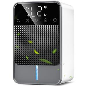zropeao Deumidificatore Casa Muffa 1800ML, Deumidificatore Portatile con Auto-Sbrinamento & Spegnimento Automatico 7 Colori LED, Deumidificatores Piccolo per Camera da Letto Bagno e Cantina, 585ML/24H