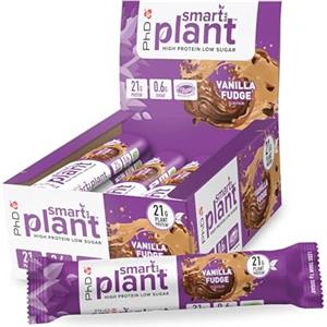 PhD Nutrition Smart Bar Barretta proteica vegana 12x64g Caramello salato - Protein Bar con 21g di proteine e poco zucchero, Adatta per una dieta macro