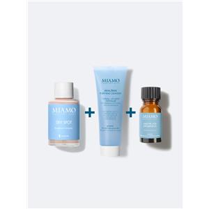 Miamo Cofanetto SOS Brufoli: Dry Spot 30 ml, Gel Detergente AHA/BHA 50 ml, Esfoliante Acido Salicilico 10 ml