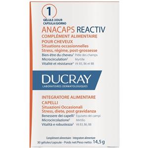 Ducray Anacaps Reactiv - Integratore Alimentare per Capelli con Aminoacidi e Vitamine - 30 Capsule