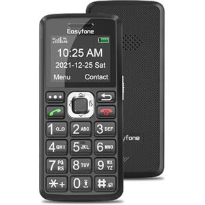 Easyfone T200 4G Telefono Cellulare Facile da Usare per Anziani Bambini con Tasti Grandi, Radio FM, Bluetooth, Funzione SOS e Torcia LED (Nero)