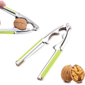 LILIKAI Schiaccianoci nocciole, schiaccianoci in acciaio inox, schiaccianoci multifunzionale, schiaccianoci in metallo con manico antiscivolo, strumento per pecan/nocciole (verde)