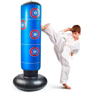 stochastic box Sacco da boxe per bambini, autoportante, 160 cm, gonfiabile, da 160 cm, per praticare karate, taekwondo, antistress