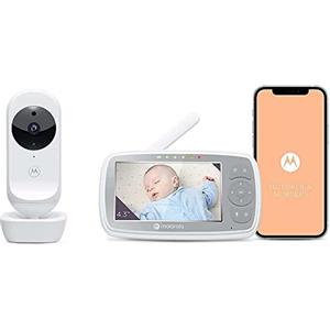 Motorola Nursery VM44 Connect Babyphone Wi-Fi con Videocamera, Baby Monitor con Schermo Video da 4.3, Applicazione Motorola Nursery, Visione Notturna, Ninna Nanne,Microfono,Monitoraggio Temperatura