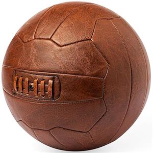 Generico Pallone da Calcio Vintage Palla Antica Marrone in Cuoio Retrò Vecchio Taglia 5