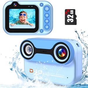 YunLone Macchina Fotografica Subacquea 10FT 1080P Full HD 26MP Fotocamera Subacquea Digitale, 10X Zoom Digitale, Telecamera Subacquea Per Selfie Subacquei, Nuoto, Spiaggia, Parco Acquatico - Blu
