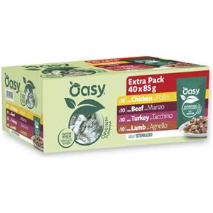 Oasy Cat Filettini in Salsa Multipack 40x85g - Mix Carne per Gatti Adulti Sterilizzati