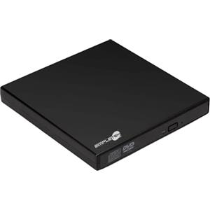 SIMPLETEK - Masterizzatore/Lettore DVD CD Esterno USB 2.0 - Portatile e Autoalimentato (Modello: ECD002) | Cavi alimentazione e USB inclusi