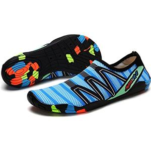 TMEOG Scarpe da Scoglio Uomo Donna Scarpe Mare Acquatiche Scarpe da Spiaggia da Acqua Piscina Scarpette da Immersione per Bagno Surf Nuoto(43 EU,Blu)