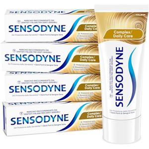 Sensodyne Dentifricio Complex Denti sensibili, Aiuta a controllare la formazione della placca per Denti Forti, Maxi formato 4 x 75ml