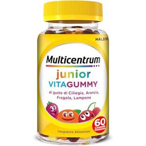 Multicentrum Vitagummy Integratore Alimentare di Vitamine e Minerali Formulato per Bambini 3+, con Vitamina D e Iodio, Gusto Frutta Mista, 60 Caramelle Gommose