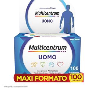Multicentrum Uomo Integratore Alimentare Multivitaminico Completo, con Vitamina D, B6, C, Contro Stanchezza e Affaticamento, Per Uomini, 100 Compresse