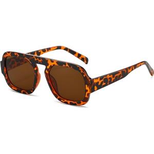 YAMEIZE Retro Occhiali da Sole Pilota Quadrati Donna - Uomo Vintage Anni 70 Classici Occhiali Protezione UV400