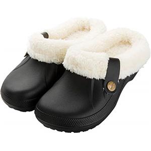 CELANDA Pantofole Invernali Donna Uomo Zoccoli e Sabot Unisex Ciabatte da casa Impermeabile Antiscivolo Scarpe da Giardino All'aperto/Interno Bianco e nero 35/36 EU