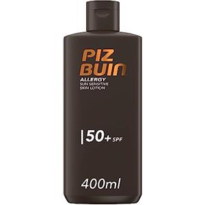 PIZ BUIN Allergy Latte Solare SPF 50+, Crema solare 50+ per pelli delicate e sensibili al sole, Protezione solare 50+ con filtri UVA/UVB, Protezione SPF50+ resistente all'acqua, 400 ml