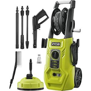 Ryobi RY140PWA, Idropulitrice 1800W 140 bar, Leggera e Compatta, con Maniglia per il Trasporto, Portata Massima di 420 L/h, 1800W