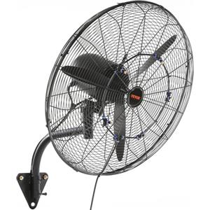 VEVOR Ventilatore da Parete, 61,6 cm 3 Velocità ad Alta Velocità, Ventilatore da Parete Industriale Oscillante Impermeabile 115 W Commerciale o Residenziale per Magazzino, Serra, Officina, Nero