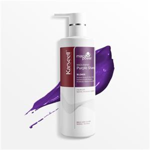 Karseell Maca Essenza Shampoo Antigiallo Viola per Capelli Biondi, Platino, Bianchi o Grigi, 500ml